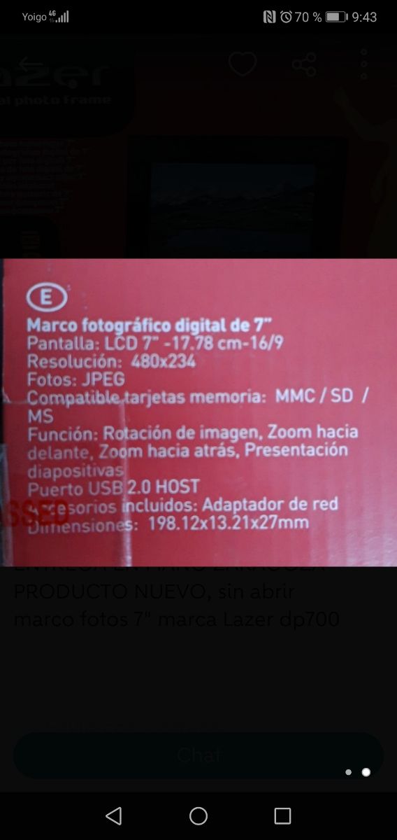 Marco digital de fotos