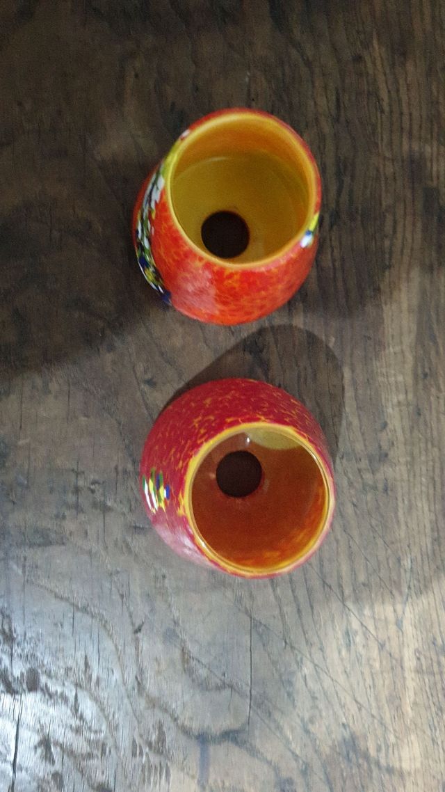 tulipas roja y naranja artesanas de vidrio mallorq