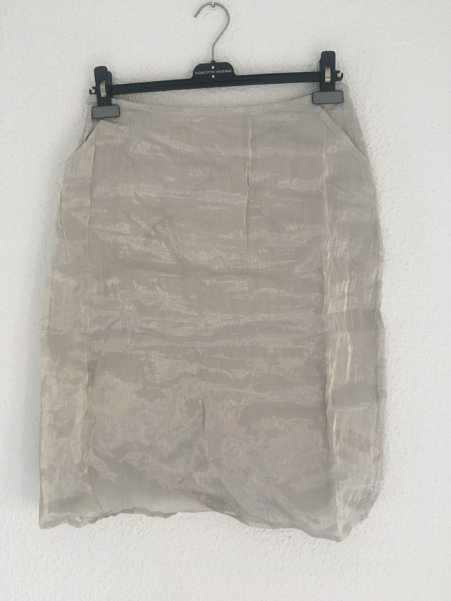 Roberto Verino falda gris metalizada