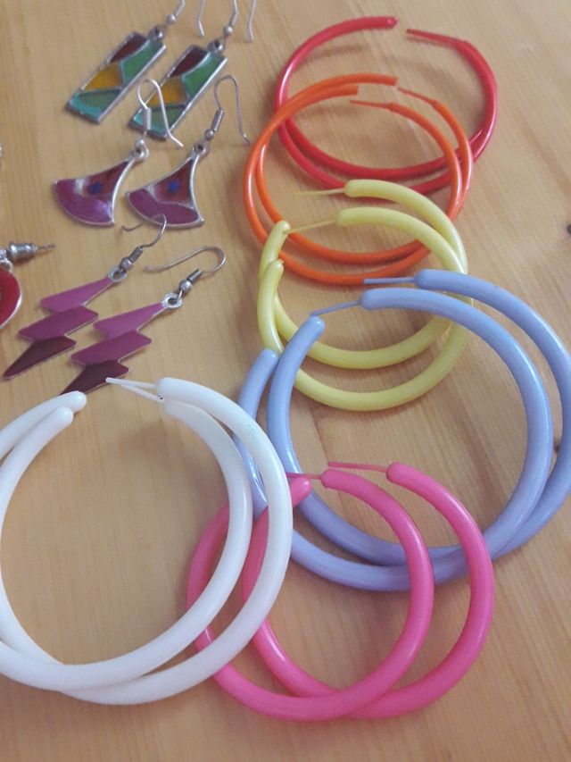 Lote 10 pendientes bisutería