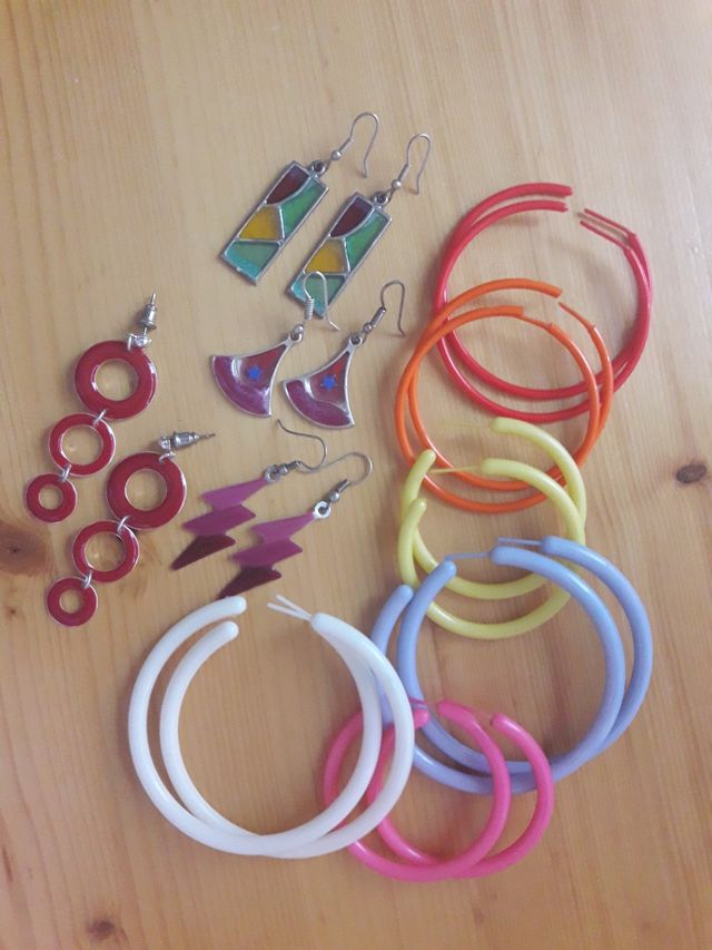 Lote 10 pendientes bisutería