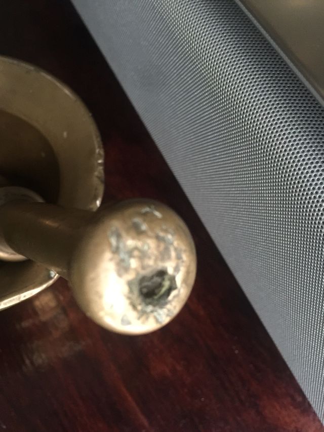 Almirez liso con mazo. Mediados siglo XX