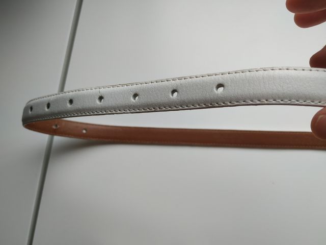 Cinturón blanco de piel Ralph Lauren, Talla L