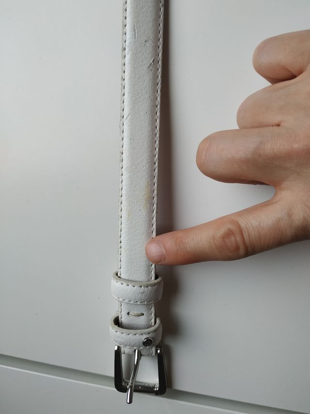 Cinturón blanco de piel Ralph Lauren, Talla L