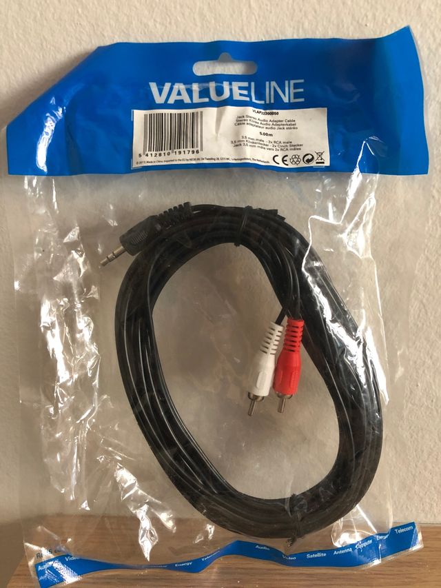 Cavo audio jack da 3,5 a 2 RCA M/M