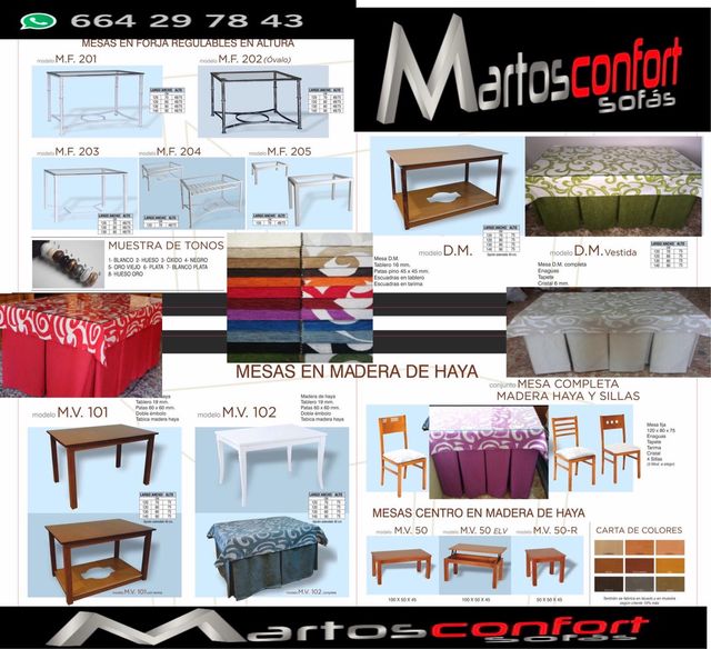 Mesa camilla completa 10 fuelles