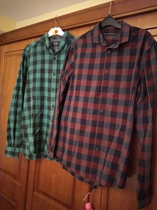Camisas de cuadros de segunda mano en Cuarte de Huerva en Camisa de cuadros , talla L , puesta en contadas ocasiones