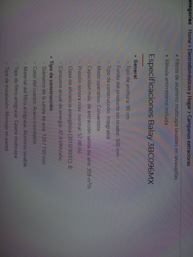 Campana de cocina Balay a estrenar