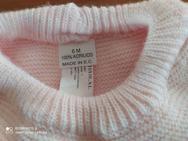 Conjunto bebe rosa T. 6M