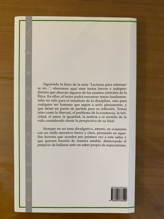 LECTURAS PARA ESTRENARSE EN ÉTICA