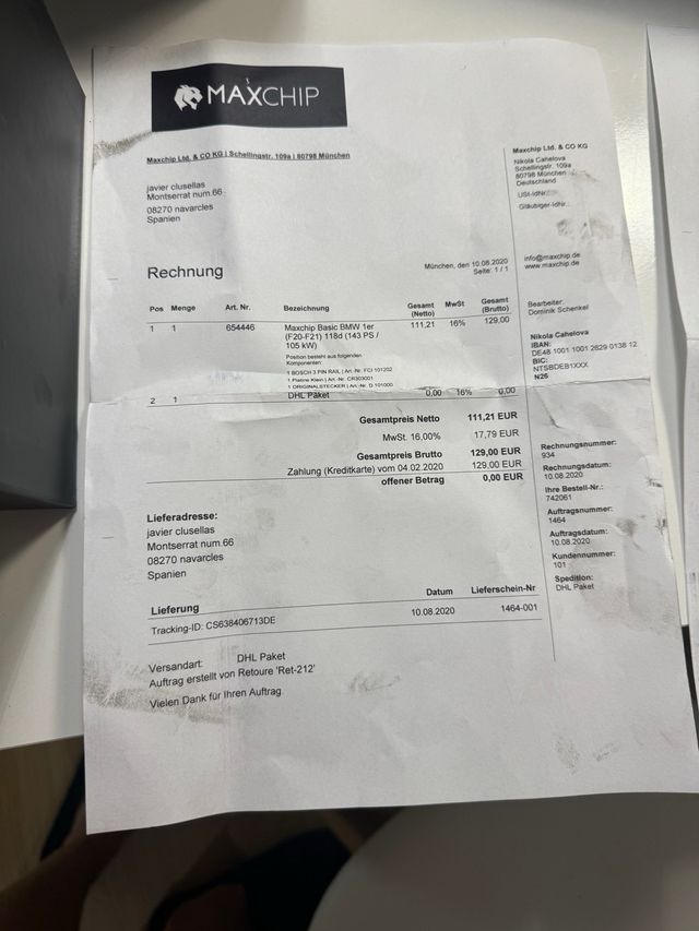 chip maxchip BMW f20 e87