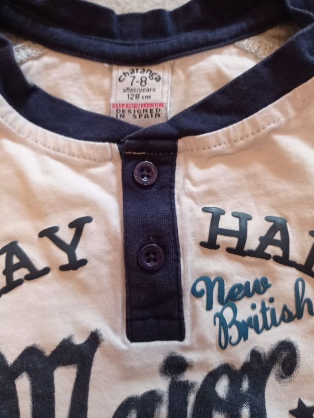 Camiseta blanca niño. Charanga. Talla 7-8