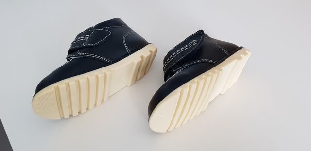 Bota piel azúl marino Niño T-22