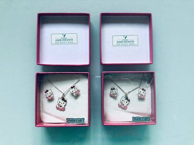 2 conjuntos plata Hello Kitty