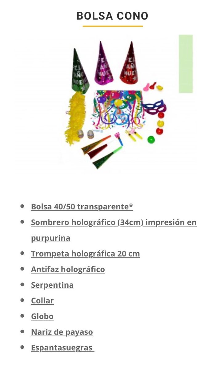 Cotillón para celebraciones y fiestas, muy económi