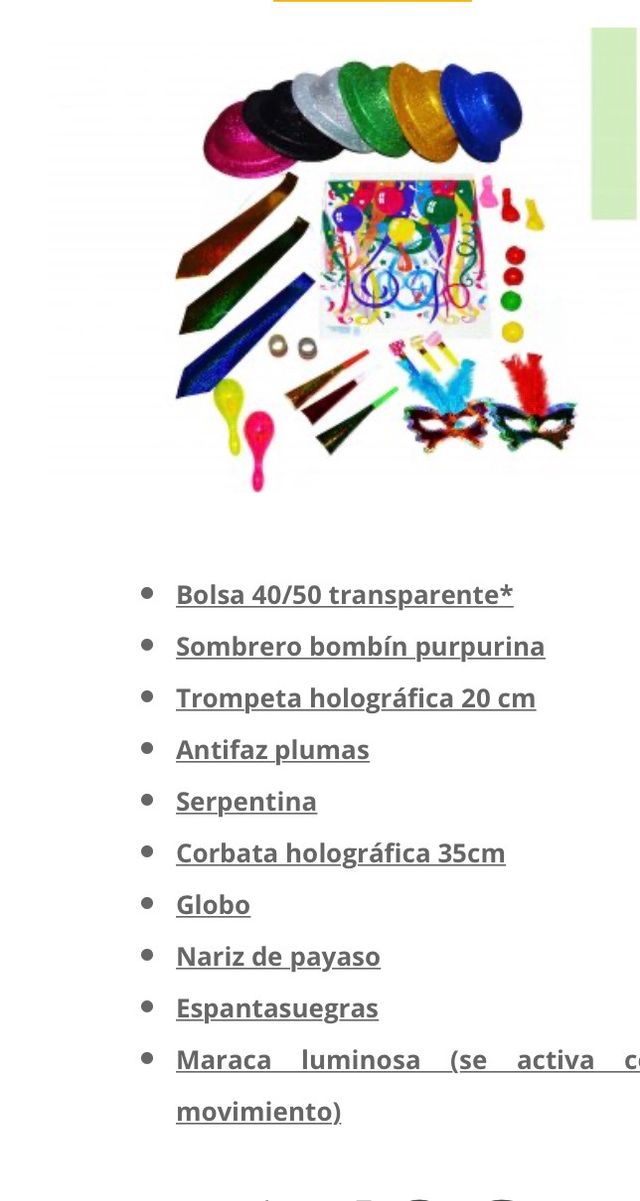 Cotillón para celebraciones y fiestas, muy económi