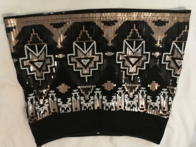 conjunto punto y lentejuelas, talla 40