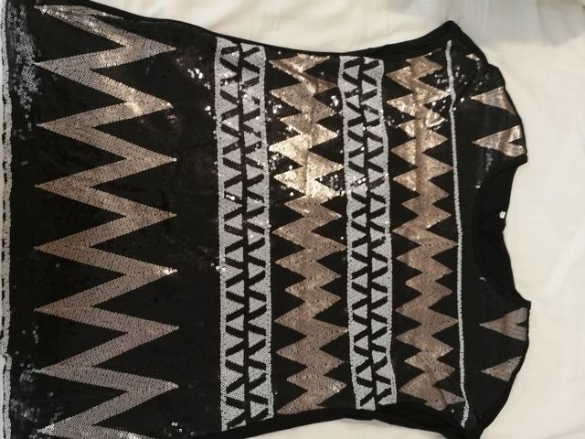 conjunto punto y lentejuelas, talla 40