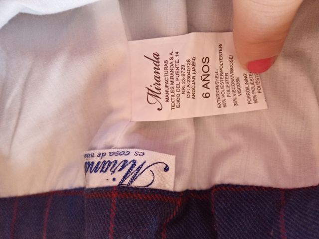 pantalon corto miranda para 6 años