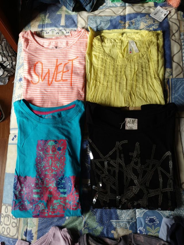 lote 4 camisetas manga corta t9/10 2€