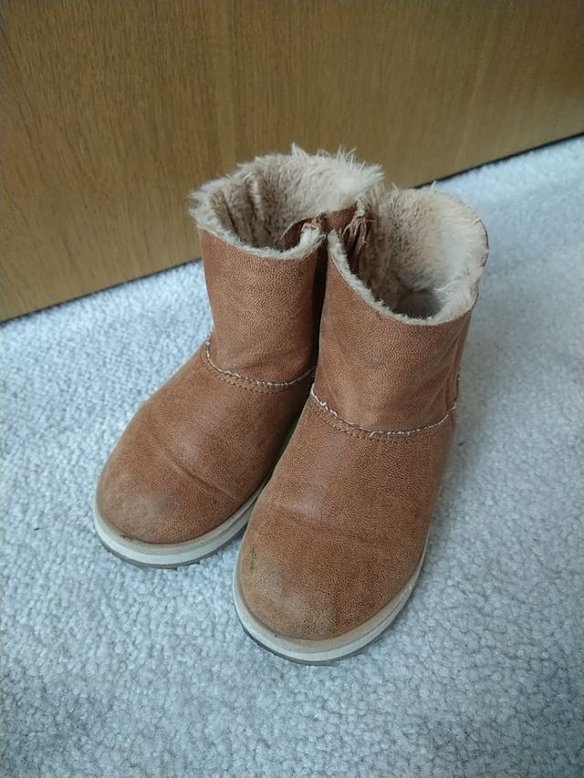 botas Camel piso de goma con cremallera pelo por d