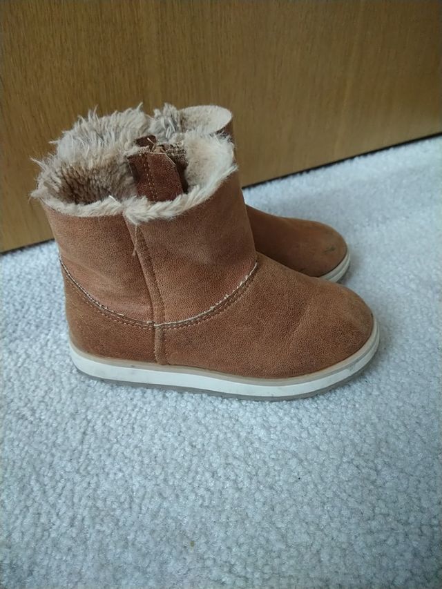 botas Camel piso de goma con cremallera pelo por d