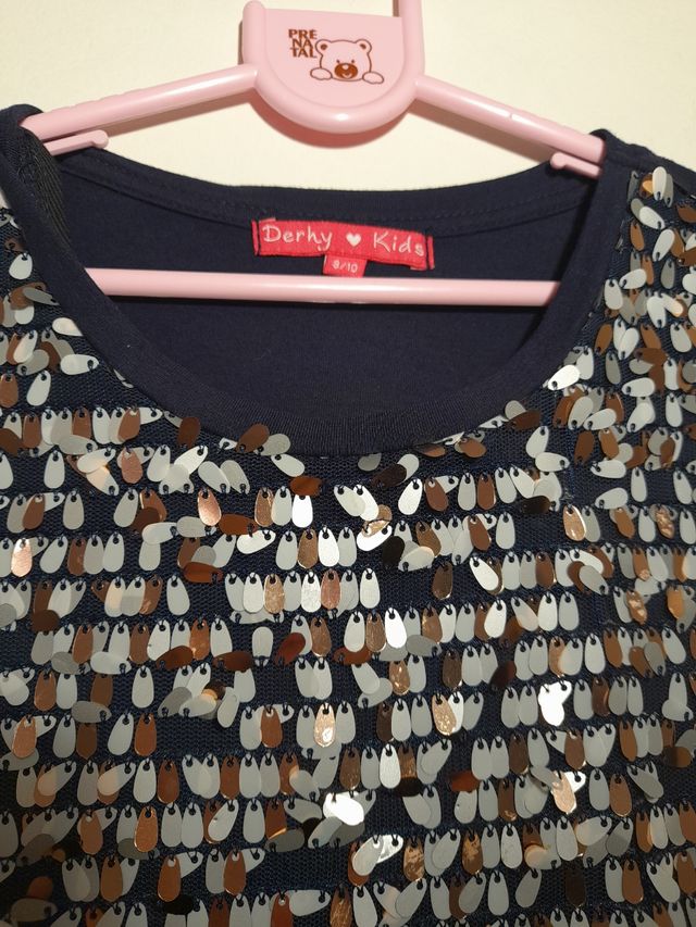 Jersey talla 8-10 años con pailletes