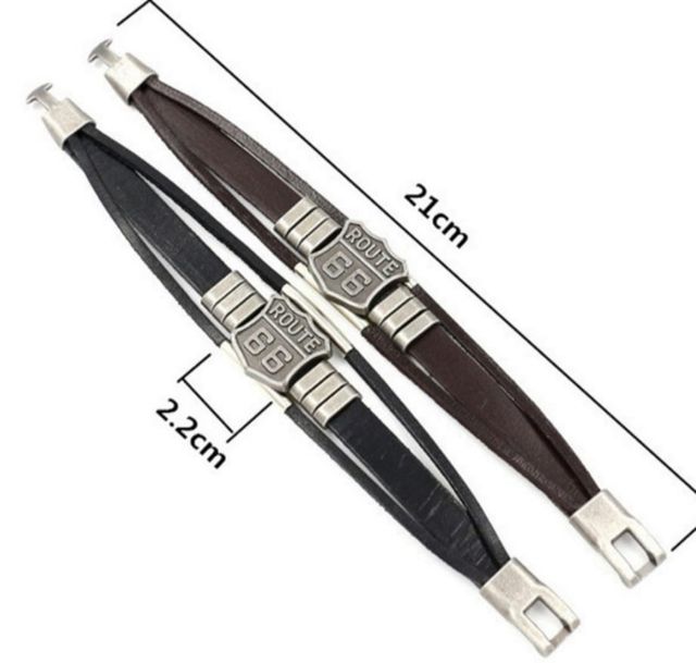 NUEVA !!! pulsera de cuero ruta 66