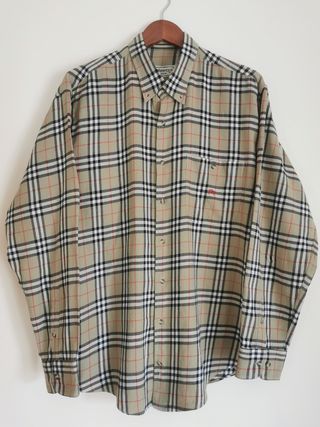 Burberrys of London Camisa Vintage Talla XL de segunda mano Burberrys talla 4 marrón cuadros camisa hombre de segunda