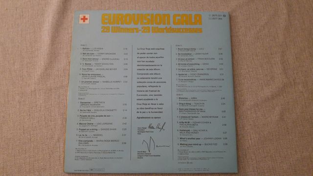Doble Lp de los 29 ganadores Eurovisión 1956/81