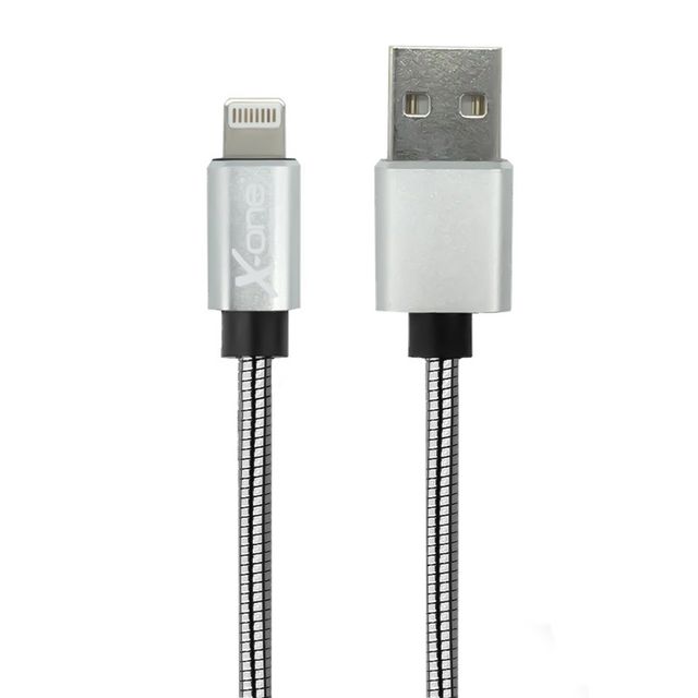 Cable USB metal iPhone Plata