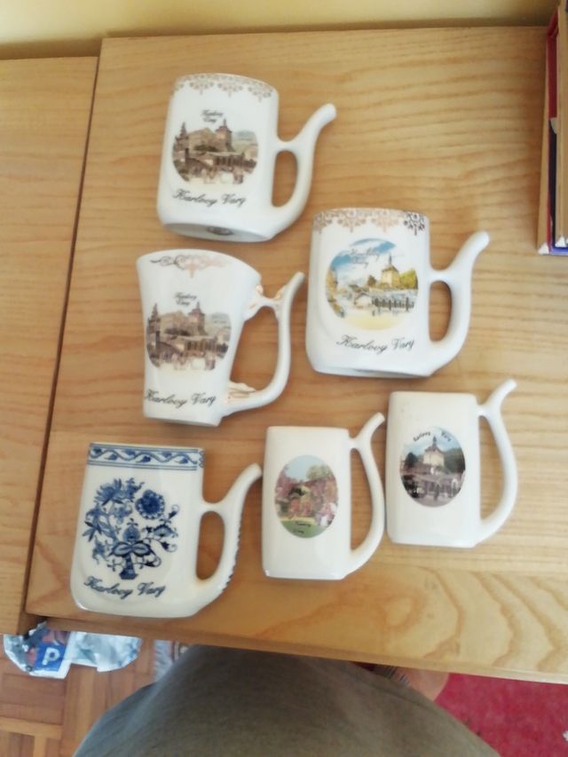 coleccion de jarritas de porcellana de bohemia