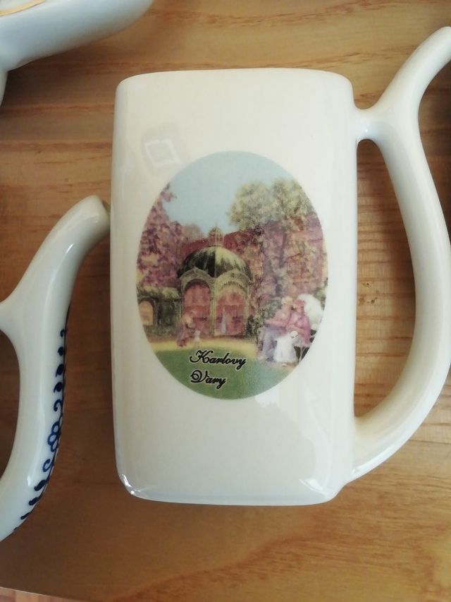 coleccion de jarritas de porcellana de bohemia