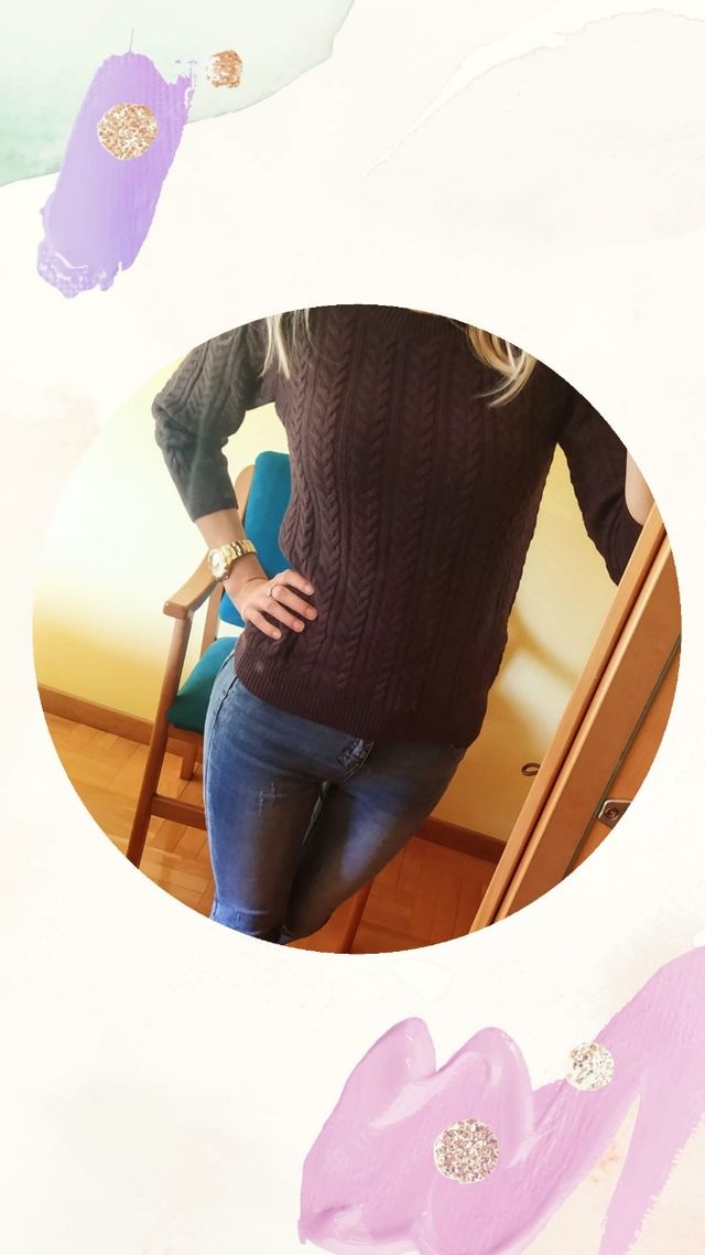 Jersey punto mujer morado (XS).