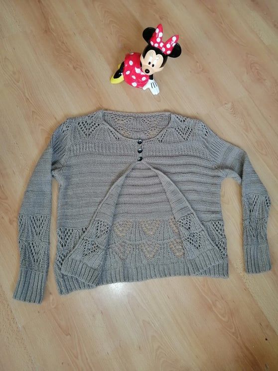 Chaquetilla jersey abierto crochet