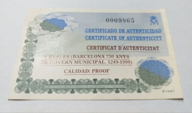 MONEDA 750 AÑOS GOBIERNO MUNICIPAL BCN 1999
