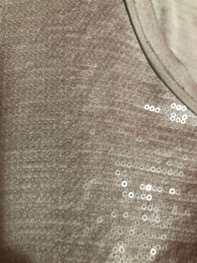 Camiseta mujer manga larga delante lentejuela