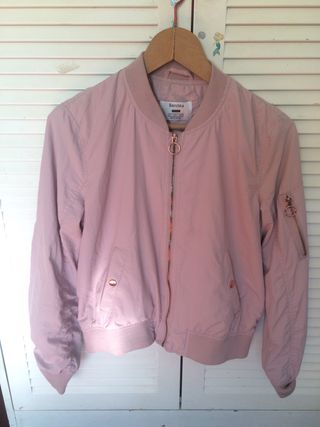 CHAQUETA BOMBER MUJER ROSA