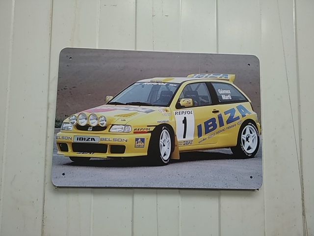 cartel metálico Seat Ibiza rally