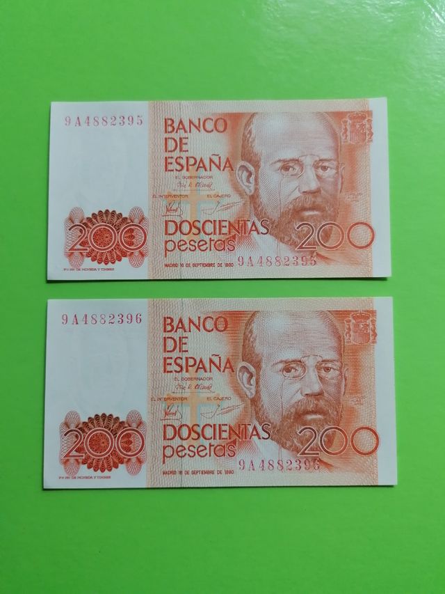 C. correlativa 200 Pesetas serie especial 9A S/C