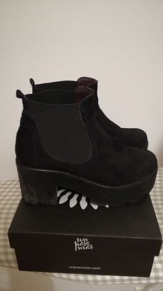 Botín plataforma joy blanca para mujer | Botas y botines | Un paso Más  Talla 39