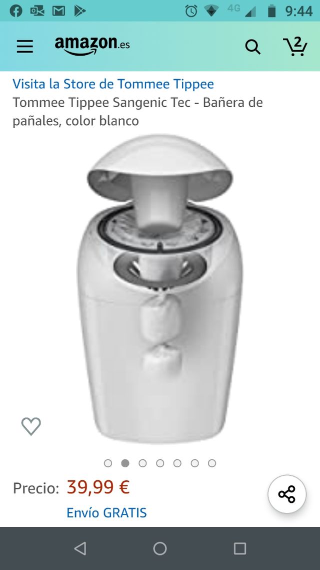 Contenedor pañales infantiles