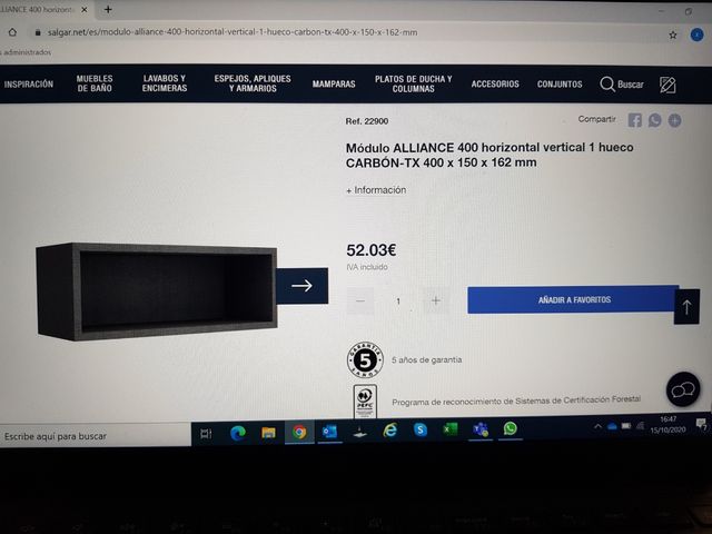 Módulos lavabo Salgar a estrenar 