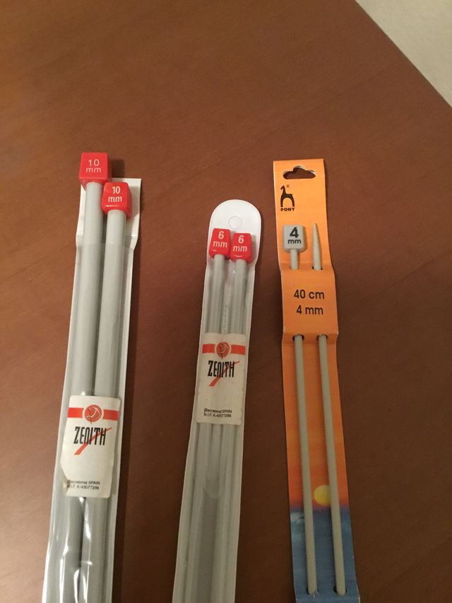 Agujas de tejer