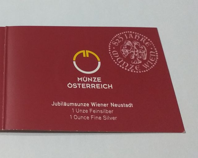 MONEDA 825 ANIV. WIENER NEUSTADT AUSTRIA 2019