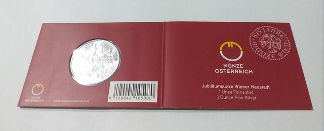 MONEDA 825 ANIV. WIENER NEUSTADT AUSTRIA 2019