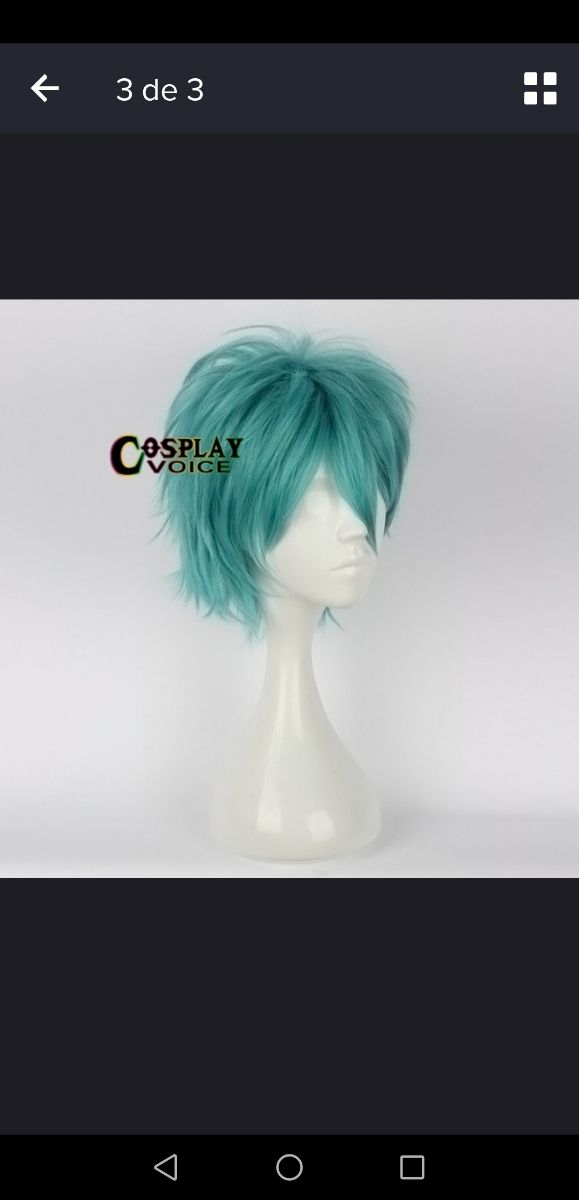 peluca Cosplay color turquesa
