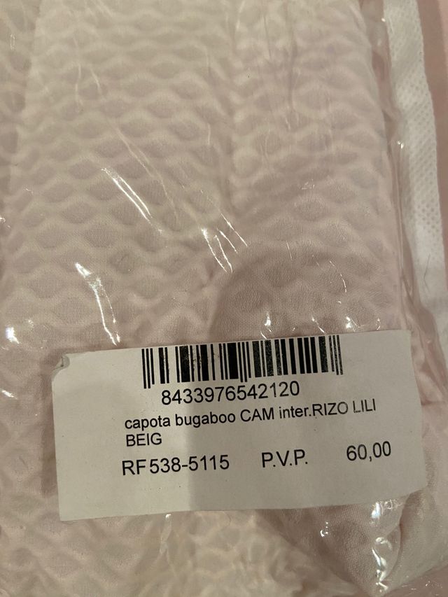 Capota bugaboo + saco con relleno + reposacabeza