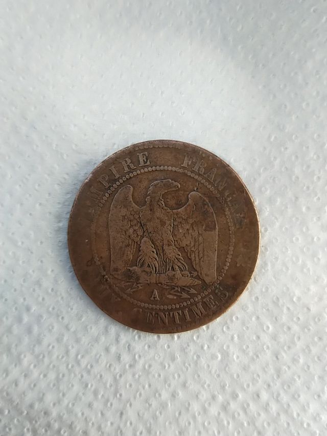 Moneda de Napoleón ||| año 1863 de diez céntimos
