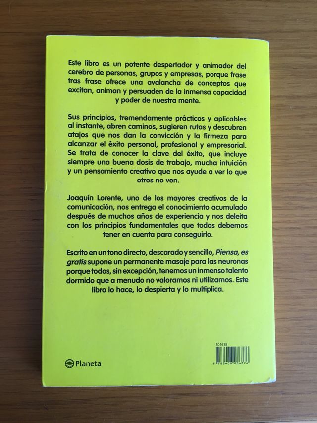 Piensa, es gratis. Joaquín Lorente